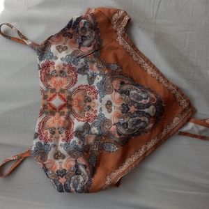 Multi-colored Bandana Wrap Top